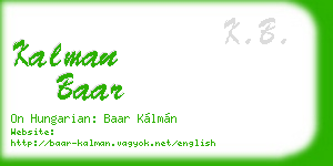 kalman baar business card
